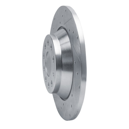 R1 Concepts R1 16-25 Audi Q3 Rear Left Drilled & Slotted Silver Brake Rotor