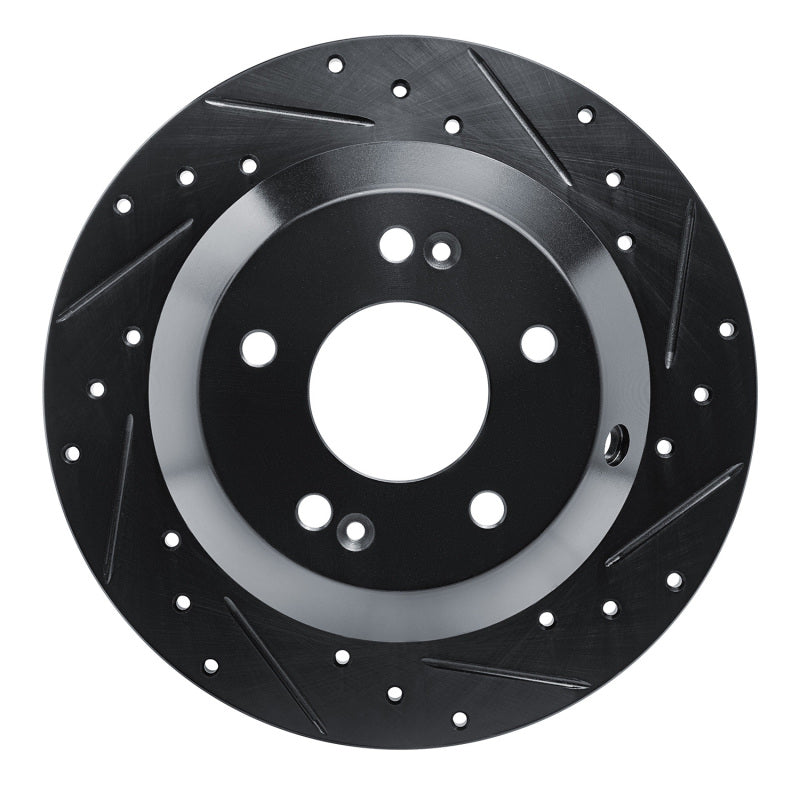 R1 Concepts R1 15-20 Kia Sorento Rear Right Drilled & Slotted Black Brake Rotor