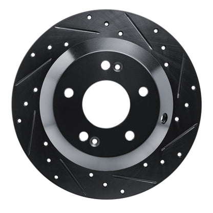 R1 Concepts R1 15-20 Kia Sorento Rear Right Drilled & Slotted Black Brake Rotor