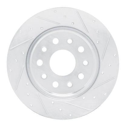 R1 Concepts R1 22-25 Jeep Grand Cherokee Rear Right Drilled & Slotted Silver Brake Rotor
