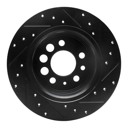 R1 Concepts R1 74-95 Volvo 244 Rear Left Drilled & Slotted Black Brake Rotor