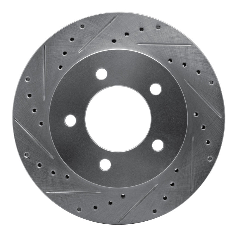 R1 Concepts R1 97-02 Ford Expedition Front Left Drilled & Slotted Silver Brake Rotor