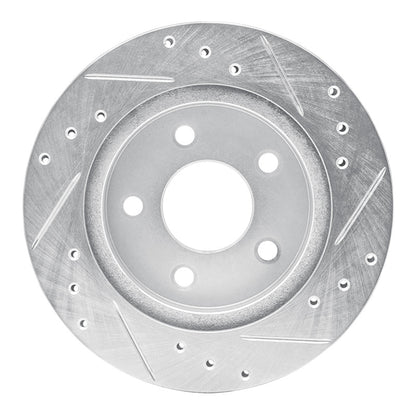 R1 Concepts R1 93-98 Ford Thunderbird Rear Left Drilled & Slotted Silver Brake Rotor