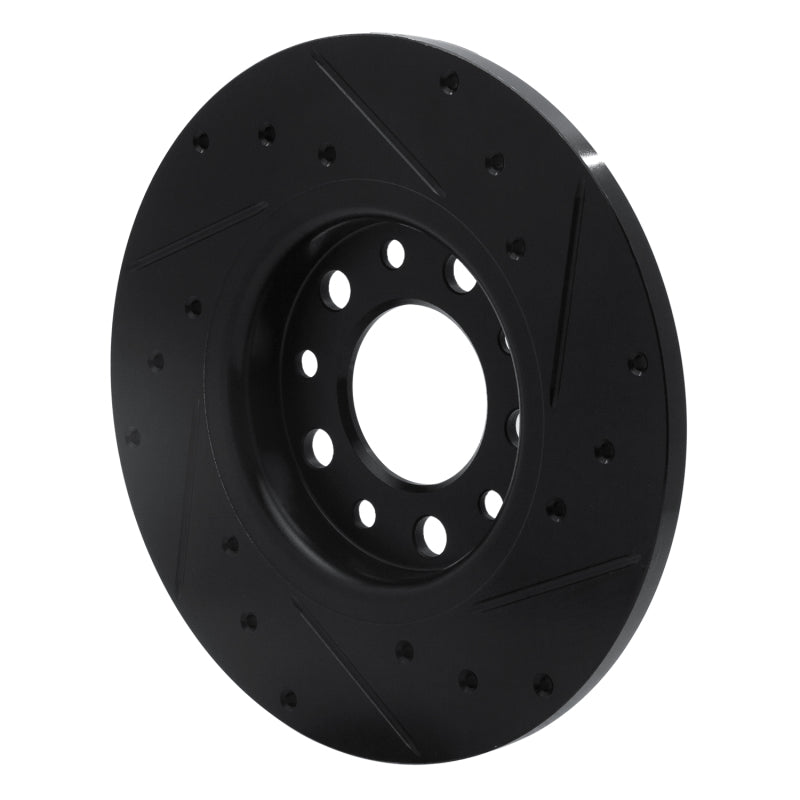 R1 Concepts R1 2014-2022 Chrysler 200 Rear Left Drilled & Slotted Black Brake Rotor