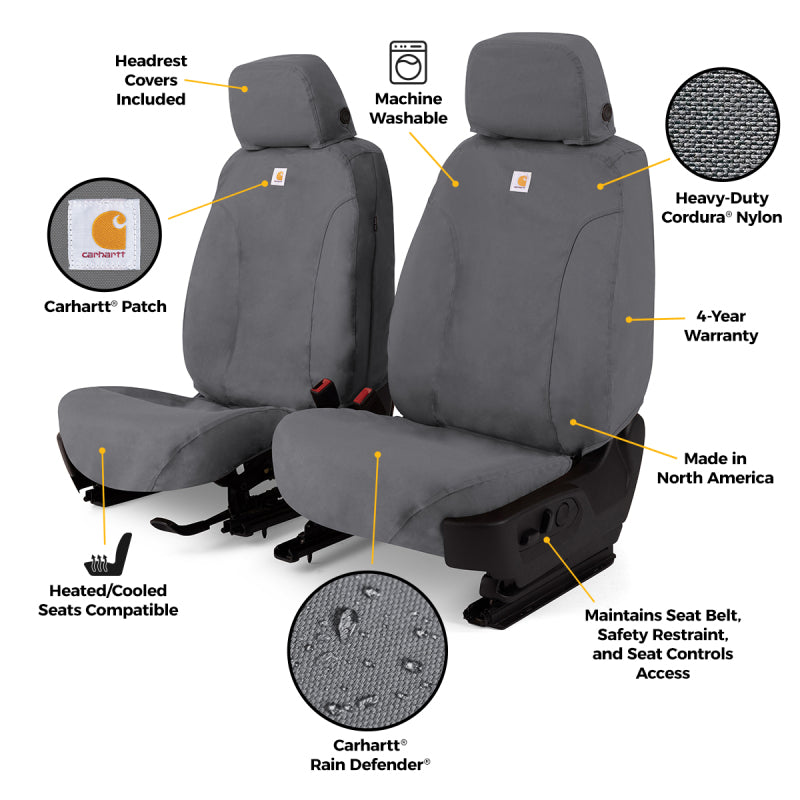 Covercraft 21-25 Ford F150 Carhartt Super Dux SeatSaver Custom 1st Row Seat Covers - Gravel