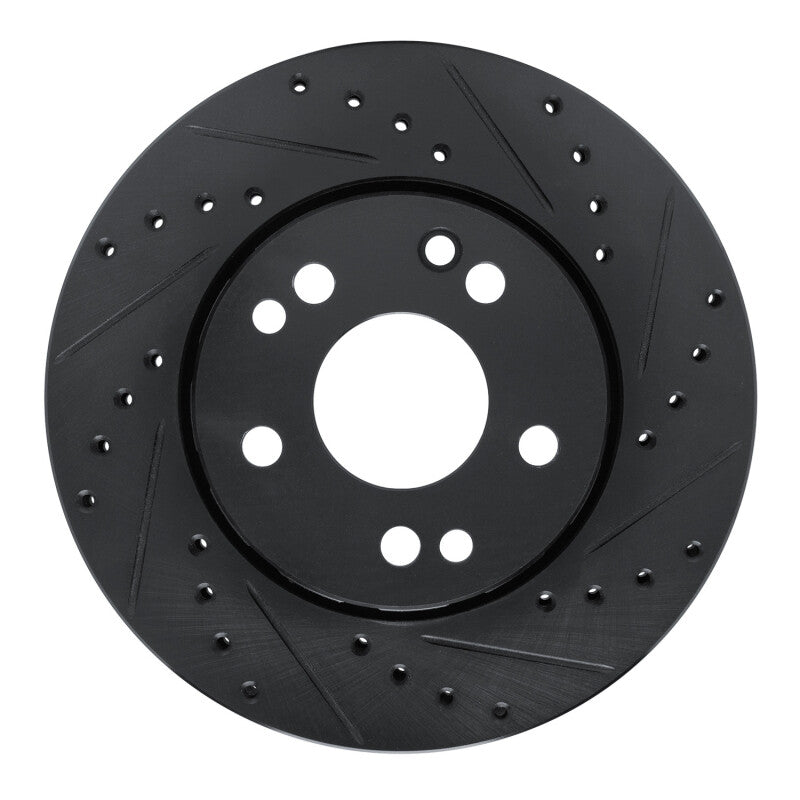 R1 Concepts R1 90-92 Mercedes-Benz 300E Front Right Drilled & Slotted Black Brake Rotor