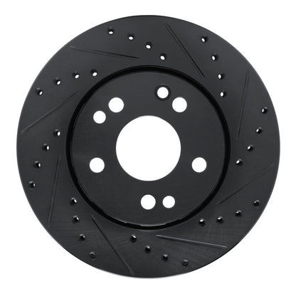 R1 Concepts R1 90-92 Mercedes-Benz 300E Front Right Drilled & Slotted Black Brake Rotor