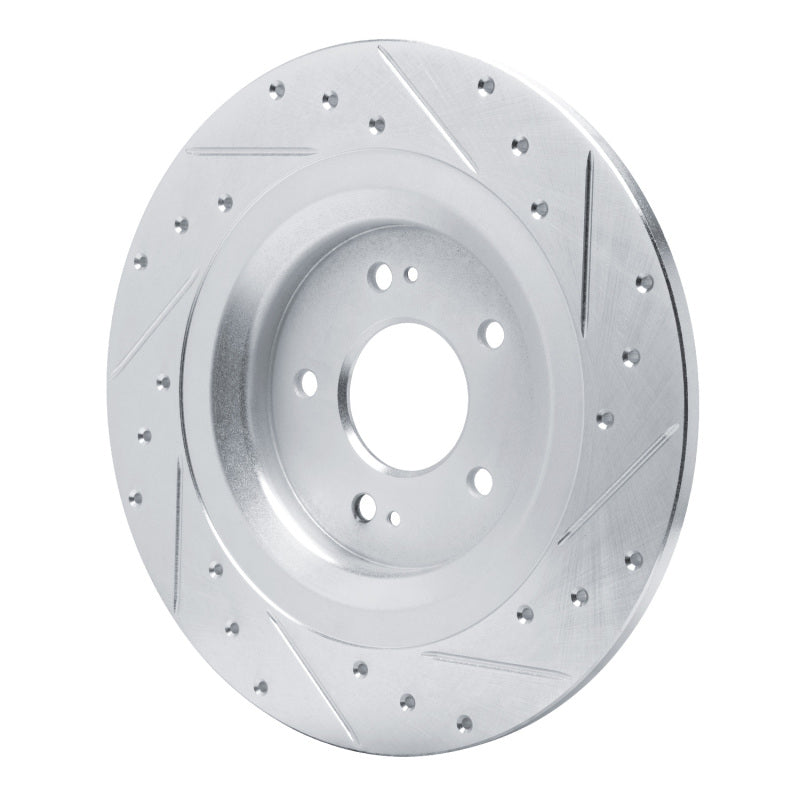 R1 Concepts R1 22-25 Hyundai Ioniq 6 Rear Left Drilled & Slotted Silver Brake Rotor