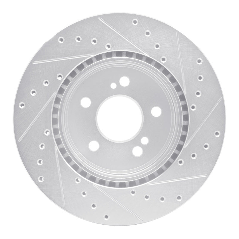 R1 Concepts R1 93-02 Mercedes-Benz SL500 Rear Left Drilled & Slotted Silver Brake Rotor