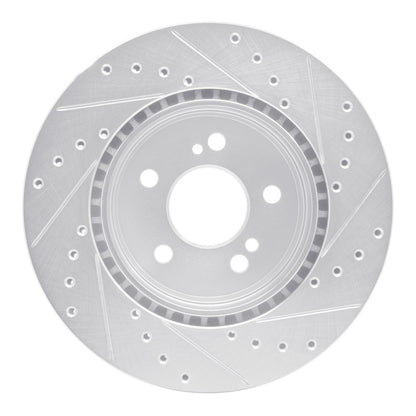 R1 Concepts R1 93-02 Mercedes-Benz SL500 Rear Left Drilled & Slotted Silver Brake Rotor