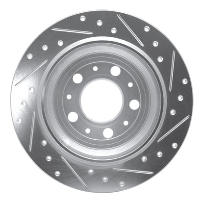 R1 Concepts R1 99-00 Volvo V70 Rear Left Drilled & Slotted Silver Brake Rotor