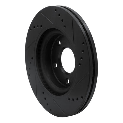 R1 Concepts R1 07-13 Nissan Altima Front Left Drilled & Slotted Black Brake Rotor