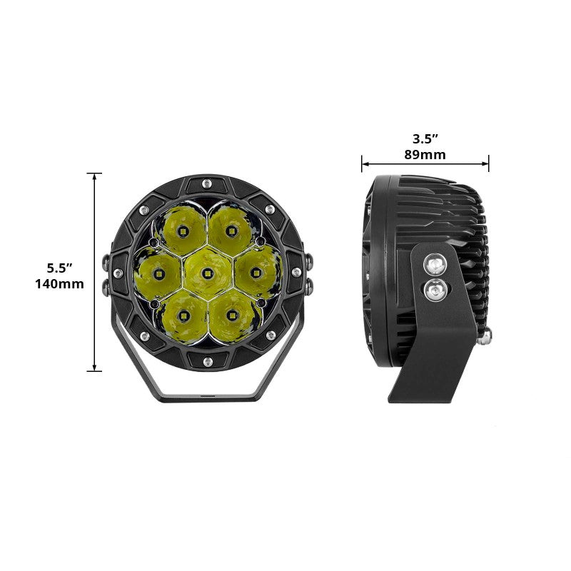 XKGLOW XK Glow Spot Beam Cube Offroad Round Work Light Kit 1pc 5in