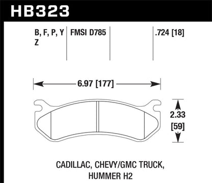 Hawk Performance Hawk 06 Chevy Avalanche 2500 / GMC Truck / Hummer Super Duty Street Rear Brake Pads