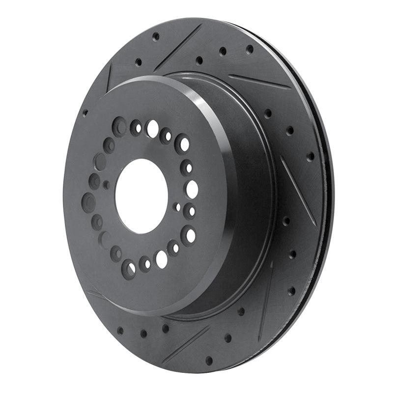 R1 Concepts R1 92-00 Lexus LS400 Rear Left Drilled & Slotted Black Brake Rotor