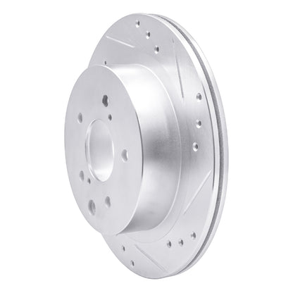 R1 Concepts R1 89-96 Nissan 300ZX Turbo Rear Right Drilled & Slotted Silver Brake Rotor