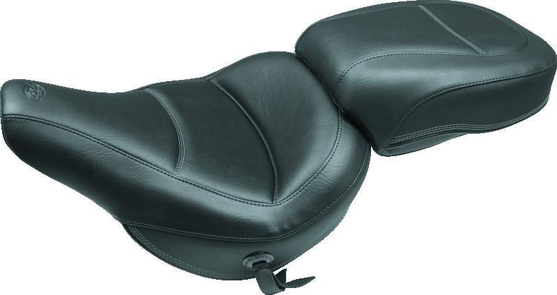 Mustang Motorcycle Mustang 06-17 Harley Softail Wide Tire (200mm) Duke Extra Wide 1PC Seat Regal - Black