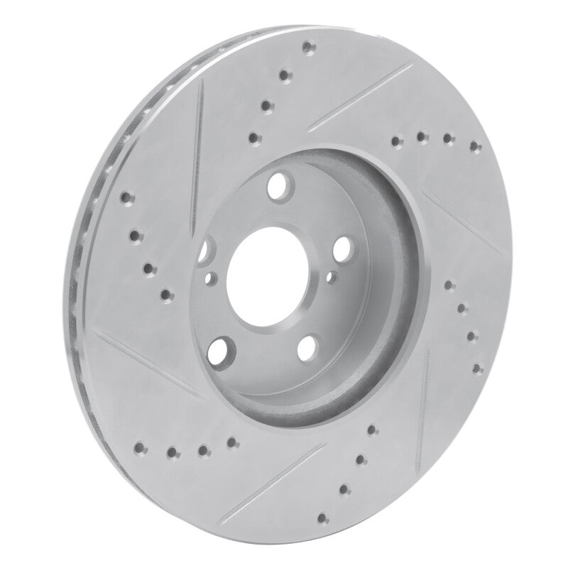 R1 Concepts R1 08-19 Pontiac Vibe Front Right Drilled & Slotted Silver Brake Rotor
