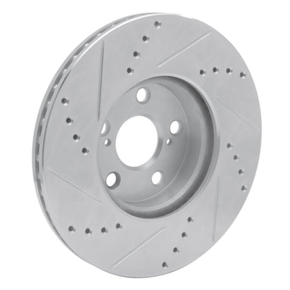 R1 Concepts R1 08-19 Pontiac Vibe Front Right Drilled & Slotted Silver Brake Rotor