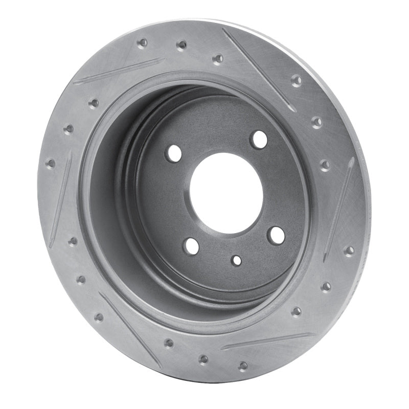 R1 Concepts R1 14-16 Chevrolet SPARK EV Rear Left Drilled & Slotted Silver Brake Rotor