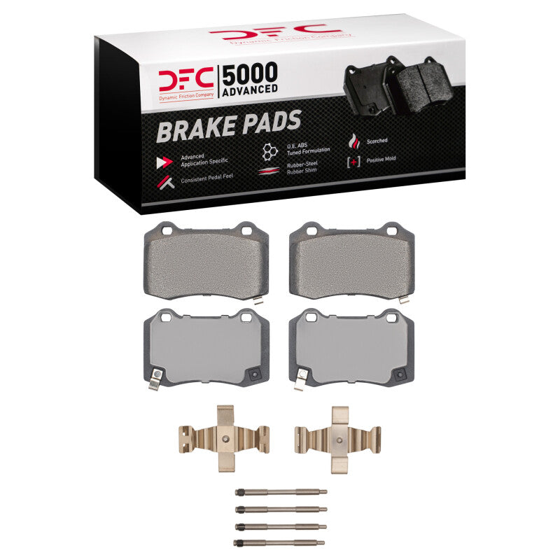 DFC 12-17 Jeep Grand Cherokee Rear 5000 Advanced Low Metallic Brake Pads and Hardware Kit