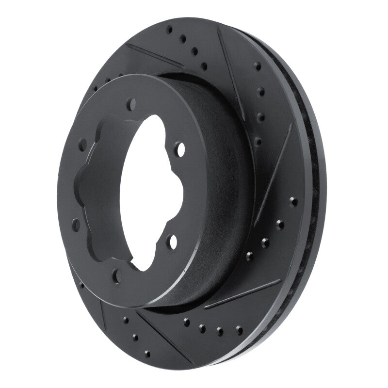 R1 Concepts R1 20-25 Ford Transit-350 HD/DRW Rear Right Drilled & Slotted Black Brake Rotor