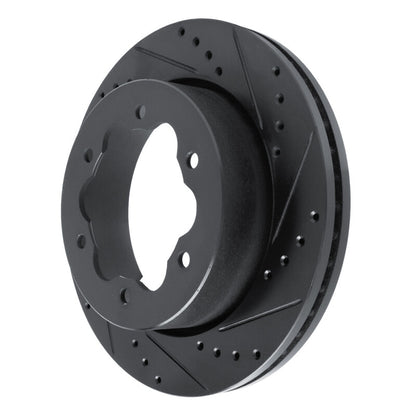 R1 Concepts R1 20-25 Ford Transit-350 HD/DRW Rear Right Drilled & Slotted Black Brake Rotor
