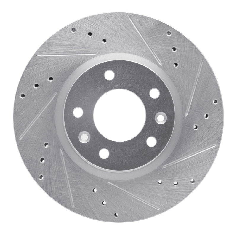 R1 Concepts R1 06-13 Ford Fusion Front Right Drilled & Slotted Silver Brake Rotor