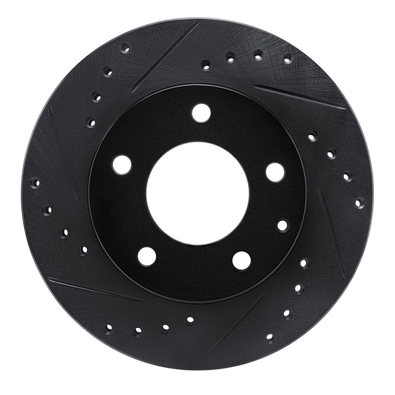 R1 Concepts R1 93-03 Ford Probe Front Left Drilled & Slotted Black Brake Rotor