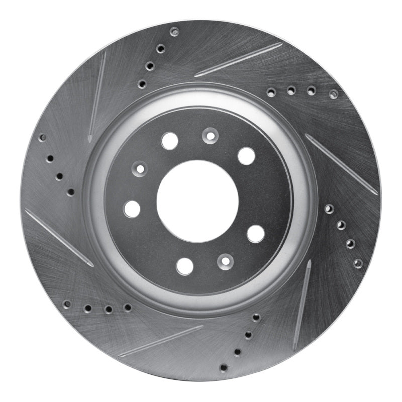 R1 Concepts R1 04-08 Cadillac CTS Front Left Drilled & Slotted Silver Brake Rotor