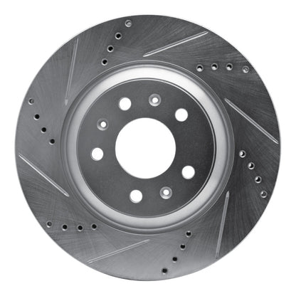 R1 Concepts R1 04-08 Cadillac CTS Front Left Drilled & Slotted Silver Brake Rotor