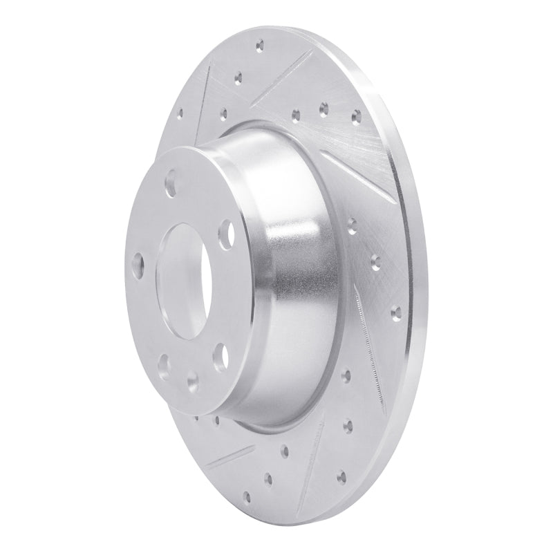 R1 Concepts R1 08-15 Audi TT Rear Left Drilled & Slotted Silver Brake Rotor