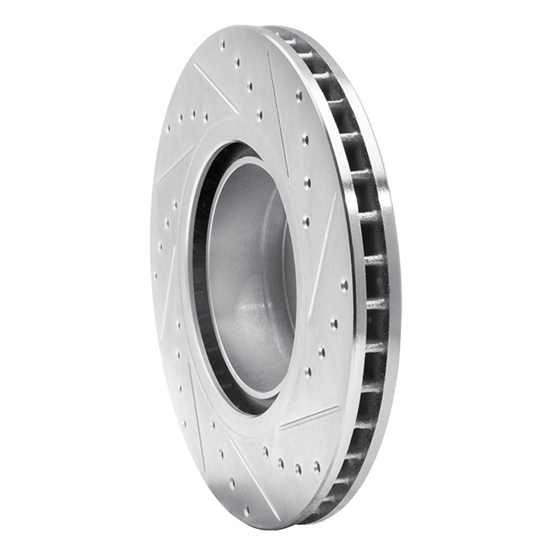 R1 Concepts R1 93-97 BMW 850CI Front Left Drilled & Slotted Silver Brake Rotor