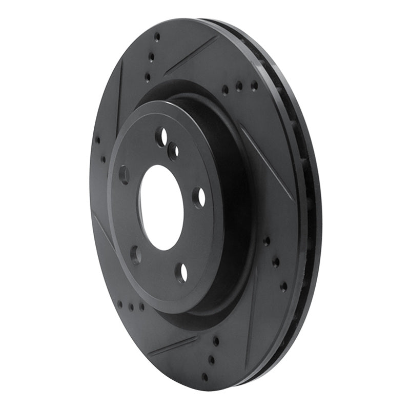 R1 Concepts R1 14-19 Mercedes-Benz CLA250 Rear Left Drilled & Slotted Black Brake Rotor