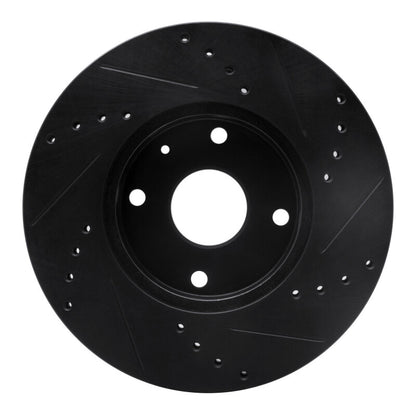 R1 Concepts R1 04-10 Chevrolet Epica (USA/Canada) Front Left Drilled & Slotted Black Brake Rotor