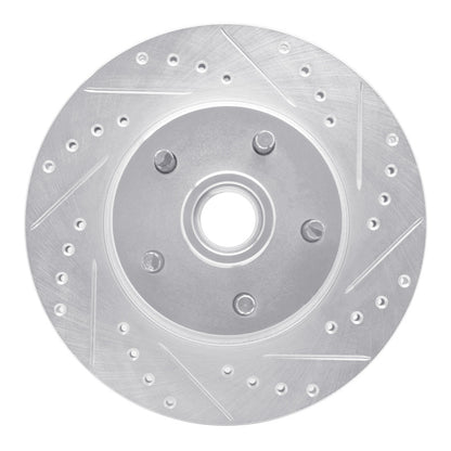 R1 Concepts R1 68-70 Ford Mustang Front Right Drilled & Slotted Silver Brake Rotor