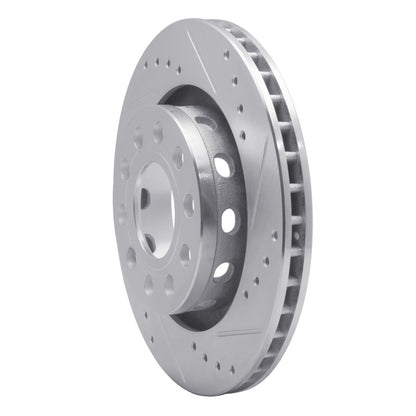 R1 Concepts R1 04-05 Audi ALLROAD Rear Right Drilled & Slotted Silver Brake Rotor