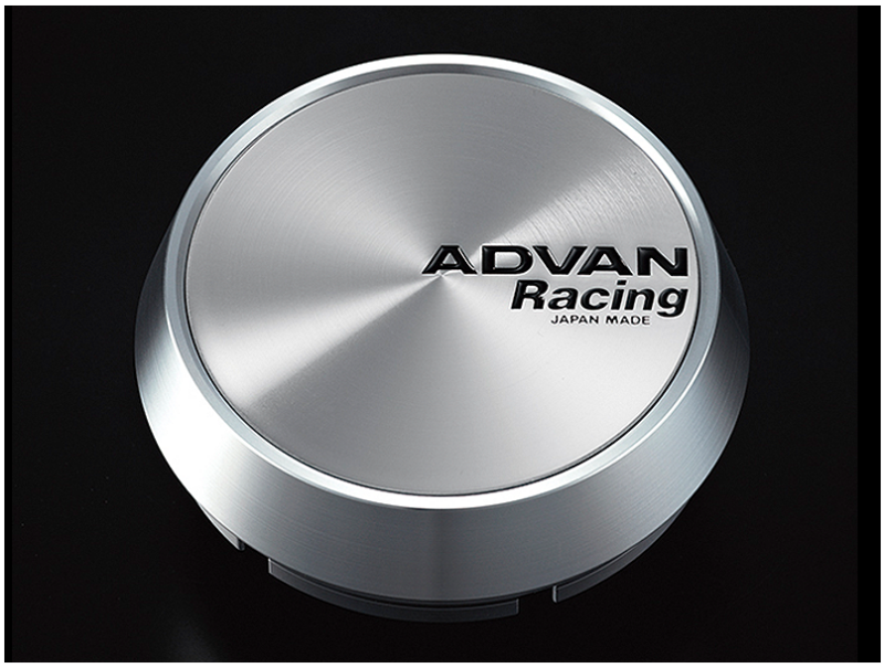 Advan Racing Center Cap 73mm Middle - Platinum Silver w/ Black Letters