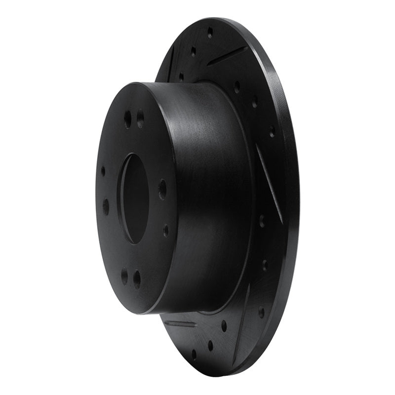 R1 Concepts R1 92-94 Acura Vigor Rear Left Drilled & Slotted Black Brake Rotor