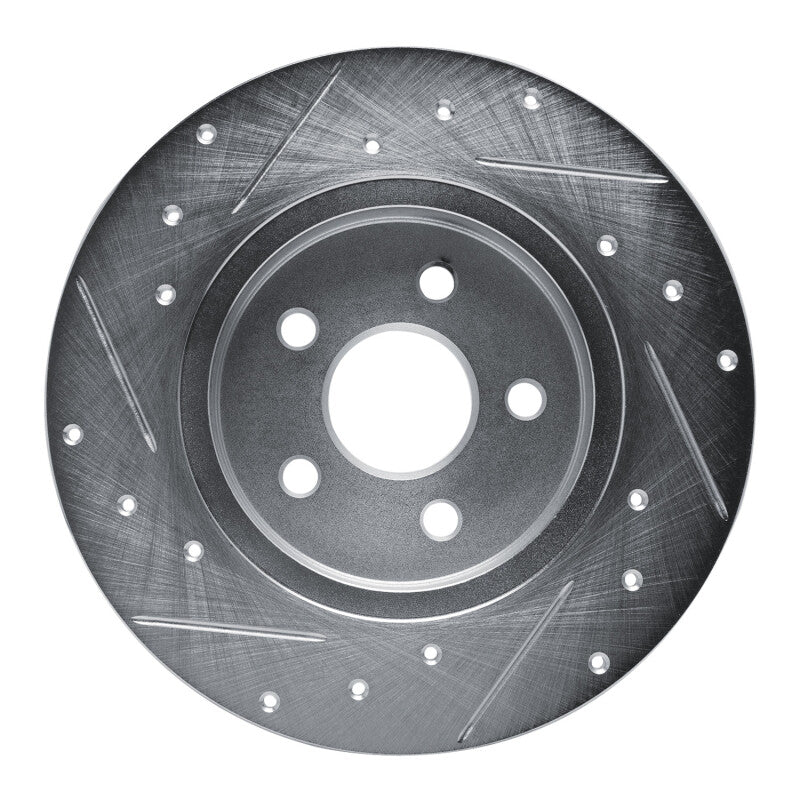 R1 Concepts R1 87-91 Chrysler TC Maserati Rear Right Drilled & Slotted Silver Brake Rotor