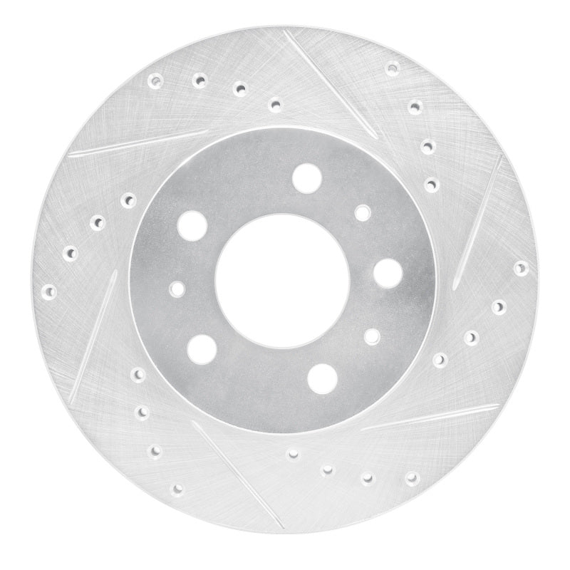 R1 Concepts R1 95-97 Ford Crown Victoria Front Right Drilled & Slotted Silver Brake Rotor