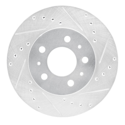 R1 Concepts R1 95-97 Ford Crown Victoria Front Right Drilled & Slotted Silver Brake Rotor
