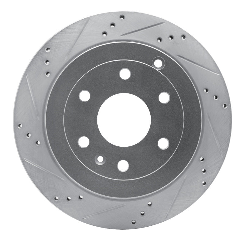 R1 Concepts R1 07-17 Buick Enclave Rear Left Drilled & Slotted Silver Brake Rotor