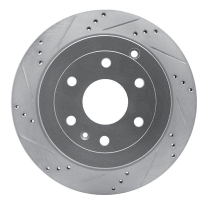 R1 Concepts R1 07-17 Buick Enclave Rear Left Drilled & Slotted Silver Brake Rotor