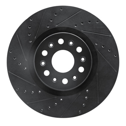 R1 Concepts R1 2017-2025 Buick Enclave Front Left Drilled & Slotted Black Brake Rotor
