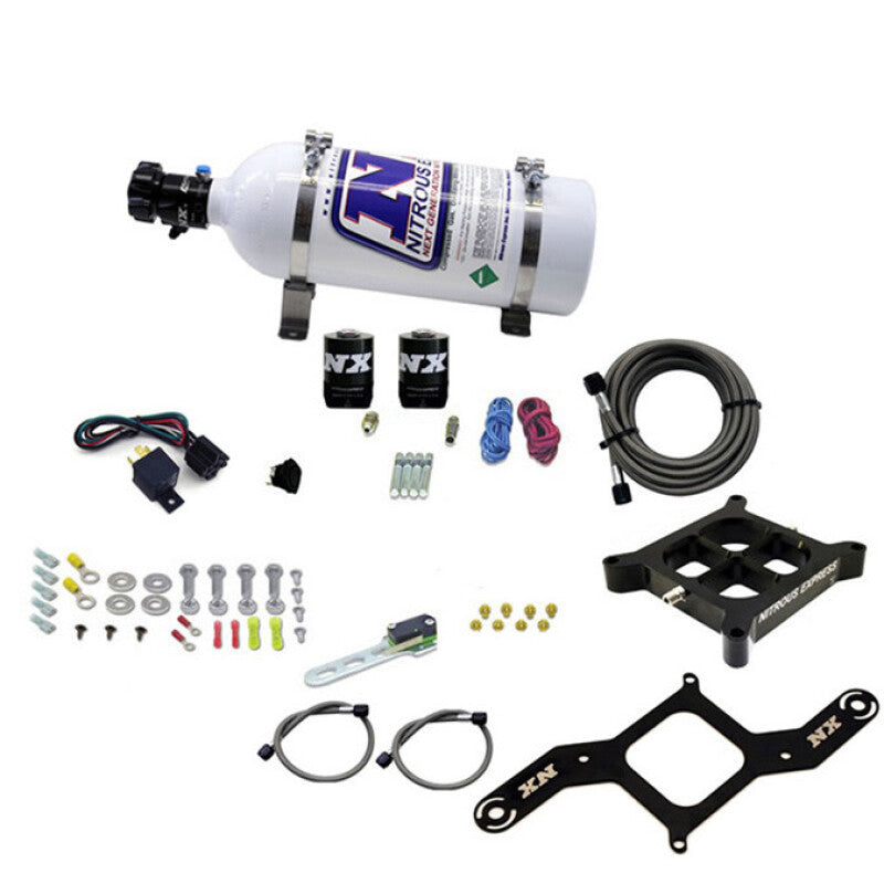 Nitrous Express 4150 Single Entry Crossbar Nitrous Plate Kit Pro-Power (100-500HP) w/5lb Bottle