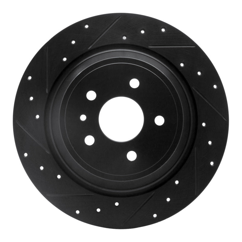 R1 Concepts R1 13-20 Ford Escape Rear Left Drilled & Slotted Black Brake Rotor