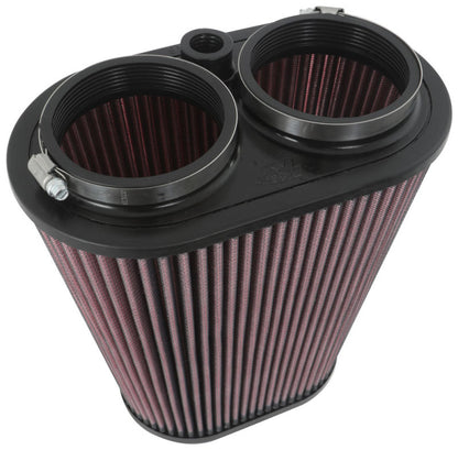 K&N Engineering K&N Universal Clamp-On Air Filter 3-1/8in Dual FLG  8-7/8in X 5-3/16 B 6-1/4in X 4IN T, 9inH W/STUD