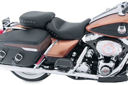 Mustang Motorcycle Mustang 08-21 Harley Electra Glide, Rd Glide, Rd King, Str Glide Tour Pass Seat w/Studs - Black