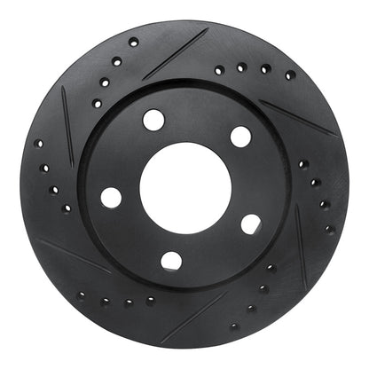 R1 Concepts R1 00-02 Audi S4 Rear Left Drilled & Slotted Black Brake Rotor